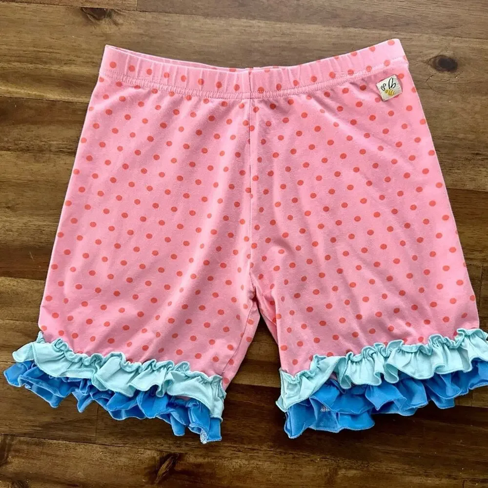 Wildflowers Seaside Dreams Sandcastle Shorties Pink Blue Polka Dot Ruffle 14